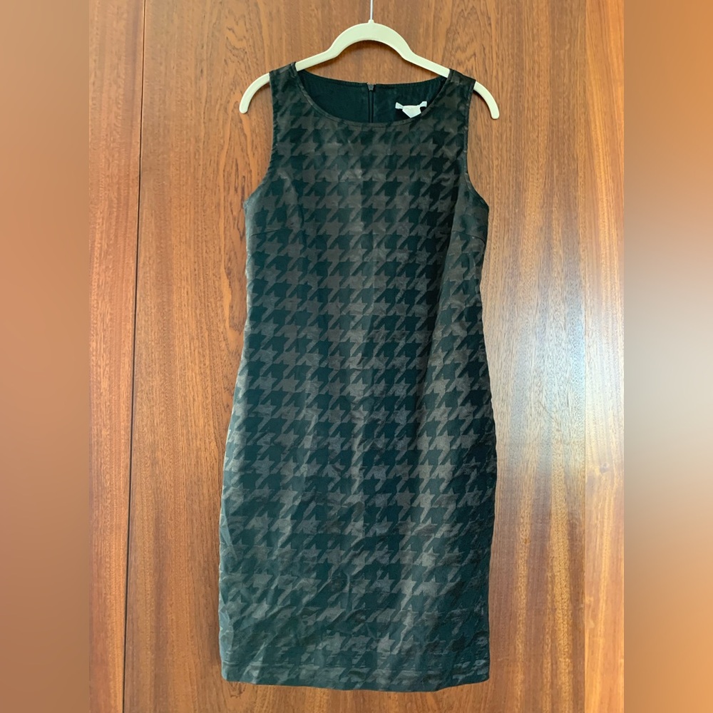 Sarah Pacini Black Houndstooth Mini Dress